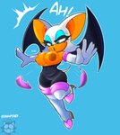 anthro areola big_breasts big_butt blue_background bouncing_breasts breasts butt clothed clothing curvy_figure exposed_breasts female footwear membrane_(anatomy) membranous_wings nipples open_mouth puffy_areola simple_background solo wardrobe_malfunction wide_hips wings champchidi sega sonic_the_hedgehog_(series) rouge_the_bat bat mammal absurd_res hi_res