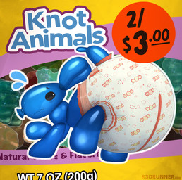 abdl balloon balloon_animal blue_body candy clean_diaper dessert diaper digigrade_legs feral food inflatable solo r3drunner animate_inanimate canid canine living_balloon living_inflatable mammal hi_res