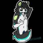 1:1 alpha_channel anthro canid canine canis cheeky genitals hair harrison_wolf male mammal markings penis solo sticker teasing vicoon wolf