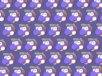 anthro clothing conjoined_eyes fin hat headgear headwear male open_mouth pattern_background red_fin simple_background solo superstaryoshi6 mario_bros nintendo blue_yoshi purple_yoshi yoshi 2023 digital_drawing_(artwork) digital_media_(artwork) flat_colors procreate_(artwork) wallpaper