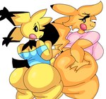 anthro anthro_on_anthro anthrofied big_butt bottomless breasts butt clothed clothing duo female genitals hot_dogging huge_butt male male/female penis pokemorph sex simple_background white_background lewd_dorky nintendo pokemon casey_(dork_boi) penny_(dork_boi) spiky-eared_pichu generation_1_pokemon generation_2_pokemon pichu pikachu pokemon_(species) hi_res