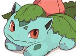 ambiguous_gender blue_body claws feral green_body looking_at_viewer plant sharp_teeth simple_background smile solo teeth inukami_hikari nintendo pokemon elemental_creature flora_fauna generation_1_pokemon ivysaur pokemon_(species) scalie