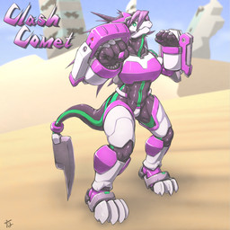 anthro armor breastplate clothing female hair kemono legwear purple_armor purple_hair solo tights white_armor tsuchinoko_(artist) 1:1 hi_res japanese_description