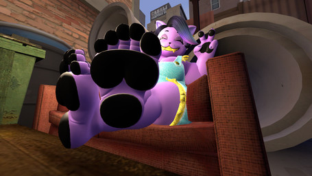 5_toes anthro feet female foot_fetish gesture hand_gesture humanoid_feet pawpads paws plantigrade soles solo toes v_sign honey-da-cat_(artist) twilightv0ids_(modeler) undertale_(series) catty_cattenheimer domestic_cat felid feline felis mammal 3d_(artwork) digital_media_(artwork) hi_res source_filmmaker_(artwork)
