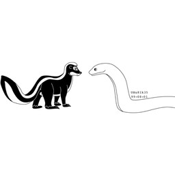 balls duo eye_contact feral fur genitals head_tuft imminent_oral_vore imminent_vore larger_male looking_at_another male male/male male_feral nude size_difference standing striped_body striped_fur stripes tuft urbanhermit mammal mephitid reptile scalie skunk snake 1999 black_and_white dated monochrome