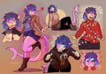 anthro blush bottomwear clothed clothing female hair purple_hair short_hair skirt smile solo lacandyf viorica_(scircuit02) fish marine shark hi_res