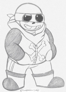 alternate_universe bone boots bottomwear clothed clothing crossbones dreamworks_smirk footwear hand_in_pocket kerchief looking_at_viewer male mask not_furry pants pockets shoes simple_background skeleton slightly_chubby smile solo white_body zipper lunarpanda8686 ts!underswap underswap undertale undertale_(series) sans_(undertale) animated_skeleton humanoid undead graphite_(artwork) hi_res monochrome traditional_media_(artwork)