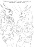 3_fingers anthro beak bottomwear breasts claws cleavage clothed clothing feathers female fingers hair looking_at_reflection medium_breasts midriff navel nipple_outline open_beak open_mouth scuted_arms scuted_hands scutes shirt shorts solo tail tail_feathers tank_top text topwear torn_clothing arania nintendo pokemon avian blaziken generation_3_pokemon pokemon_(species) comic english_text hi_res monochrome