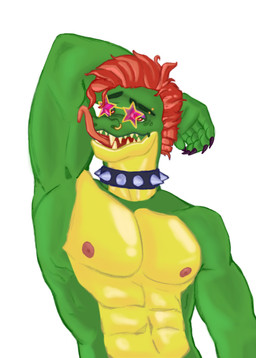 abs anthro bedroom_eyes biceps claws collar eyebrow_piercing eyewear facial_piercing flexing flexing_bicep glasses hair licking licking_bicep looking_at_viewer machine male mohawk narrowed_eyes nipples nose_piercing pecs piercing raised_arm red_eyes red_hair seductive self_lick simple_background solo spiked_collar spikes tinted_glasses tongue tongue_out fluffwuf five_nights_at_freddy's five_nights_at_freddy's:_security_breach scottgames steel_wool_studios montgomery_gator alligator alligatorid crocodilian reptile robot scalie absurd_res digital_media_(artwork) hi_res