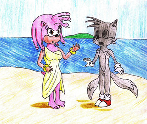 2_tails 4_toes 5_fingers alternate_species anthro barefoot beach blue_sky blue_water brown_eyes clothing duo feet female fingers footwear gloves hair handwear inanimate_transformation living_hair male multi_tail petrification pink_hair pseudo_hair red_clothing red_footwear red_shoes robe sea shocked shoes sky snake_hair standing startled tail toes transformation water white_clothing white_gloves white_handwear yellow_clothing yellow_ring yellow_robe zoe-the-pink-ranger european_mythology greek_mythology mythology sega sonic_the_hedgehog_(series) amy_rose miles_prower canid canine fox gorgon mammal reptile scalie snake 2010 crayon_(artwork) english_description traditional_media_(artwork)