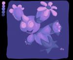 2014 alpha_channel ambiguous_gender generation_5_pokemon hauntzor maractus monochrome nintendo not_furry pokemon pokemon_(species) purple_background restricted_palette simple_background solo
