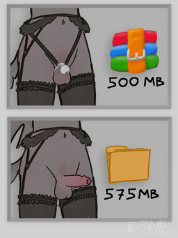 anthro balls bottomless butt chastity_cage chastity_device clothed clothing curled_tail digitigrade foreskin garter_belt garter_straps genitals grey_body humanoid_genitalia legwear male navel partially_clothed penis solo standing stockings tail thigh_highs vein djannetur decompressed_file_meme djannetur_(character) hybrid absurd_res hi_res