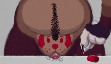 anthro big_clitoris biped bodily_fluids clitoris female female_anthro front_view genital_fluids genitals solo standing t_dick vaginal_fluids cedarspiced pussy-cat_(meme) cedar_(cedarspiced) gulonine mammal marten mustelid musteline sable_(marten) hi_res nonbinary_(lore) trans_(lore) trans_man_(lore)