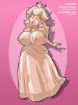 big_breasts breasts female nipples solo ultrafem mario_bros mario_kart nintendo pink_gold_peach princess_peach human mammal 3:4