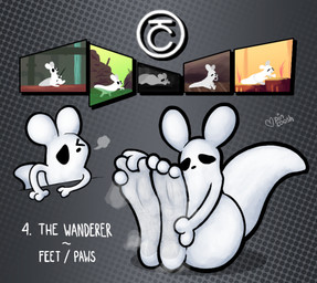 anthro bodily_fluids breath feet foot_fetish foot_focus foot_grab holding_object holding_weapon humanoid_feet lying melee_weapon musk musky_feet on_front one_eye_closed plantigrade polearm simple_background sitting soles solo spear sweat sweaty_feet swimming tail tired toes weapon pincoosh rain_world videocult survivor_(rain_world) slugcat digital_media_(artwork) hi_res sequence signature