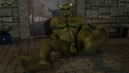 abs balls biceps erection facial_piercing feet foot_focus genitals green_body green_skin hindpaw horn humanoid_feet humanoid_genitalia humanoid_penis humanoid_pointy_ears jewelry male muscular muscular_humanoid muscular_male nipple_piercing nipples nose_piercing nose_ring not_furry paws penis piercing plantigrade pointy_ears presenting red_eyes ring_piercing shadow solo tattoo tusks darkviperbara humanoid hybrid orc 3d_(artwork) digital_media_(artwork)