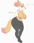 anthro asking asking_viewer big_breasts breasts dialogue female imminent_sex inviting looking_at_viewer offering_hug question smile solo talking_to_viewer text thick_thighs yes-no_question artply nintendo pokemon braixen canid generation_6_pokemon mammal pokemon_(species) absurd_res english_text hi_res