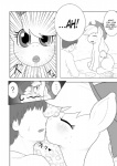 applejack_(mlp) bestiality blush comic dialogue duo earth_pony english_text equid equine eyes_closed female feral freckles friendship_is_magic fur gotobeido greyscale hair hasbro heart_symbol horse human human_on_feral interspecies japanese_text kiss_on_lips kissing looking_at_viewer love male male/female mammal monochrome my_little_pony pony romantic romantic_couple smile text