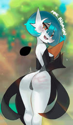 anthro blush breasts butt duo female genitals heart_symbol pussy sex smile solo spreading thick_thighs tongue du_amae nintendo pokemon generation_6_pokemon mega_evolution mega_gardevoir pokemon_(species) shiny_pokemon animated hi_res high_framerate no_sound short_playtime webm