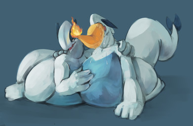 after_vore belly blue_background group overweight simple_background trio vore mienvian nintendo pokemon charizard generation_1_pokemon generation_2_pokemon legendary_pokemon lugia pokemon_(species) 2017 absurd_res hi_res