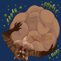 5_fingers abdominal_bulge anthro bulge chain digestion digestion_noises fatal_vore fingers gold_(metal) gold_chain horn implied_fatal male male_pred multiple_prey nipples oral_vore piercing rumbling_stomach same_size_vore solo vore whiskers sipurim edward_welfrolfo cougar felid feline mammal 1:1 alpha_channel