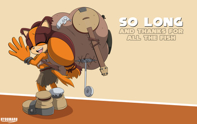 anthro banjo_(instrument) biped black_nose bottomwear bracelet brown_hair clothed clothing duffel_bag eyes_closed female footwear furgonomics hair jewelry long_hair looking_back musical_instrument open_mouth pigtails plucked_string_instrument shoes simple_background skirt smile solo standing string_instrument tail tail_through_skirt text hyoumaru sega sonic_boom sonic_the_hedgehog_(series) sticks_the_jungle_badger badger mammal mustelid musteline 2020 english_text hi_res