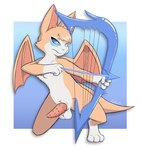 aiming_weapon anthro archery ball_tuft balls blue_eyes bow_(weapon) crotch_tuft elemental_manipulation genitals leg_markings magic_weapon male markings penile_spines penis ranged_weapon shooting socks_(marking) solo tail tuft water_manipulation weapon wings kerilyn dust:_an_elysian_tail bat mammal nimbat 2025 hi_res