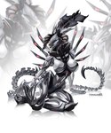 anthro big_breasts breasts female greenreader444 queen royalty simple_background solo tail xanah teragabba third-party_edit alien_(franchise) mythology alien demon dragon hybrid mythological_creature mythological_scalie scalie sergal xenomorph xenomorph_queen absurd_res hi_res mother_(lore) parent_(lore)