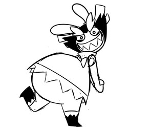 anthro bent_leg big_butt biped black_boots black_clothing black_eyes black_footwear black_hair boots butt clothing dress ear_ribbon evil_grin eyebrows female female_anthro footwear fur hair hands_together huge_butt long_ears looking_at_viewer markings mitten_hands mole_(marking) monobutt noseless on_one_leg pupils sharp_teeth shoes short_hair side_view simple_background smile smiling_at_viewer solo standing teeth thick_eyebrows white_background white_body white_eyebrows white_fur white_pupils white_ribbon hectorcollector mario_bros mario_plus_rabbids_sparks_of_hope nintendo raving_rabbids rayman_(series) ubisoft kanya_(mario_plus_rabbids) spark_hunter lagomorph mammal rabbid 2023 black_and_white crossover digital_drawing_(artwork) digital_media_(artwork) english_description hi_res monochrome sketch