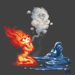 female fire flaming_hair grey_background group kneeling male not_furry pseudo_hair simple_background steam trio water kaek disney elemental_(pixar) pixar ember_lumen wade_ripple air_creature air_humanoid elemental_creature elemental_humanoid fire_creature fire_humanoid humanoid water_creature water_humanoid 1:1 2023 hi_res