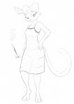 alternative_fashion anthro barefoot biped breasts cigarette cigarette_holder clothed clothing dress feathers feet female flapper looking_at_viewer simple_background smoke smoking solo standing white_background zokva microsoft prequel_adventure the_elder_scrolls katia_managan felid khajiit mammal black_and_white greyscale hi_res monochrome