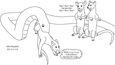 animal_genitalia balls cheering dialogue feet_first female feral forced genitals group larger_pred male male/male nipples open_mouth oral_vore sheath simple_background sitting size_difference tail text thought thought_bubble unwilling_prey vore white_background willing_pred urbanhermit mammal murid murine rat reptile rodent scalie snake 2000 black_and_white dated english_text monochrome