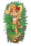 accessory anthro bare_shoulders clothing female flower flower_in_hair footwear green_eyes hair hair_accessory jewelry navel necklace plant sandals shoes solo rubtox activision crash_bandicoot_(series) coco_bandicoot mammal marsupial 2020 absurd_res hi_res signature