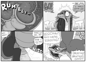 after_vore animal_genitalia anthro anus bangs big_breasts big_tail biped blush bodily_fluids breasts cloaca constricted_pupils desperation dragon_tail embarrassed fart feces feces_in_ass female gassy genital_fluids genitals hair holding_belly humor internal internal_organs large_intestine long_hair long_neck lore motion_lines omorashi onomatopoeia open_mouth pupils realization running scales small_pupils solo sound_effects sprinting standing tail text thick_tail thick_thighs thought_bubble tongue urine urine_in_ass vore watersports wide_hips shyguy9 mythology ashe_(shyguy9) dragon mythological_creature mythological_scalie scalie 2023 comic digital_drawing_(artwork) digital_media_(artwork) english_text hi_res monochrome