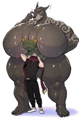 5_fingers 5_toes anthro barefoot belt big_breasts bodily_fluids bottomwear breasts clothed clothing duo eyewear feet female fingers footwear fur glasses hair huge_breasts hyper hyper_breasts larger_anthro larger_female legwear male male/female mature_female mostly_nude muscular muscular_female nipples red_eyes shoes simple_background size_difference smaller_human smaller_male sniffing sweat thick_thighs toes topwear undressing vein veiny_breasts weatherbane nintendo the_legend_of_zelda wind_waker stella_(rexpecs) canid canine canis darknut dobermann domestic_dog human humanoid mammal pinscher digital_media_(artwork) hi_res
