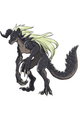 amakubo_yue anthro big_feet breasts claws feet female hair long_hair nipples scales scaly_tail simple_background small_breasts solo tail white_background zobbie265 fallout microsoft deathclaw scalie 2022 absurd_res digital_media_(artwork) hi_res