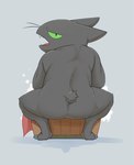 anthro black_body black_fur butt crouching fur green_eyes looking_at_viewer looking_back male nude open_mouth rear_view simple_background solo tail washing_clothes magictukai_aaaa cartoon_network mao_mao:_heroes_of_pure_heart sheriff_mao_mao_mao domestic_cat felid feline felis mammal absurd_res digital_media_(artwork) hi_res