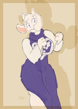 anthro butt dancing female shadow shaking shaking_butt solo wide_hips cosmic_logem undertale undertale_(series) toriel humanoid 2d_animation animated frame_by_frame loop