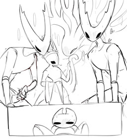 2_horns 2_panel_comic 4_horns aged_up ambiguous/ambiguous ambiguous_gender anthro black_eyes blush blush_lines bodily_fluids breath clothing erection genitals group heart_symbol holding_tentacle horn humanoid_genitalia humanoid_penis hunched_over imminent_orgy imminent_sex laugh legless looking_at_viewer lying male male/ambiguous masturbation multi_horn nude_anthro nude_taur on_back penile penile_masturbation penis plant robe simple_background smug spread_legs spreading sweat sweatdrop tentacles tree white_background white_body white_clothing white_eyes white_head white_robe white_tentacles evil_otter hollow_knight_(franchise) team_cherry hollow_knight_(character) hornet_(hollow_knight) pale_king_(hollow_knight) pure_vessel_(hollow_knight) the_knight_(hollow_knight) white_lady_(hollow_knight) arthropod arthropod_taur elemental_creature flora_fauna insect insect_taur taur treant vessel_(species) 2026 digital_media_(artwork) hi_res sketch daughter_(lore) father_(lore) father_and_child_(lore) father_and_daughter_(lore) female_(lore) half_sister_(lore) incest_(lore) male_(lore) mother_(lore) mother_and_child_(lore) nonbinary_(lore) parent_(lore) parent_and_child_(lore) parent_and_daughter_(lore) sibling_(lore) stepdaughter_(lore) stepmother_(lore) stepmother_and_stepchild_(lore) stepmother_and_stepdaughter_(lore) stepparent_(lore) stepparent_and_stepchild_(lore) stepparent_and_stepdaughter_(lore)