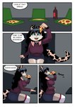 anthro areola belly belly_expansion breasts butt clothed clothing container dialogue expansion female food fur hair holding_food holding_object navel open_mouth pizza pizza_box simple_background smile solo tail text weight_gain ahobobo voices_of_the_void felid feline mammal absurd_res comic digital_media_(artwork) english_text hi_res