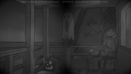 barefoot bone clothed clothing dialogue falling falling_over feet food fruit hoodie jack-o'-lantern looking_at_viewer male open_mouth pawpads plant pumpkin scared screaming skeleton solo teeth text topwear letodoesart leto_(letodoesart) arctic_fox canid canine fox ghost mammal spirit true_fox 16:9 2d_animation animated english_text frame_by_frame greyscale hi_res monochrome widescreen