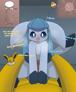 after_sex blue_body blue_eyes blush bodily_fluids butt butt_grab cervix color_coded_text cowgirl_position crystal cum cum_in_uterus cum_in_vagina cum_inside cutaway duo ears_down egg feet female female_feral female_on_top feral feral_on_feral feral_pov first_person_view from_front_position fur fur_markings genital_fluids genitals hand_on_butt hands_on_hips heart_symbol impregnation impregnation_count internal internal_vaginal leaking_cum looking_at_viewer looking_pleasured male male/female male_feral male_on_bottom male_pov markings on_bottom on_top ovum ovum_with_heart penis pivoted_ears purple_eyes reaction_shot sex smile sperm_cell steam straddling sweat sweatdrop tail tears text toes uterus vaginal vulva x-ray_view yellow_body eeveedream_(artist) eeveelution_squad nintendo pokemon lazuli_(eeveelution_squad) speed_(eeveelution_squad) canid canine eeveelution generation_1_pokemon generation_4_pokemon glaceon jolteon mammal pokemon_(species) absurd_res english_text hi_res