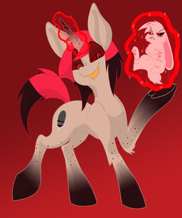 ambiguous_gender angry duo horn male multi_limb red_background simple_background smile red_panda_qt friendship_is_magic hasbro hazbin_hotel hellaverse my_little_pony mythology alastor_(hazbin_hotel) angel_dust equid equine lagomorph mammal mythological_creature mythological_equine unicorn absurd_res crossover hi_res source_request