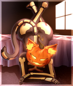 anthro bed bedroom bedroom_eyes big_butt blush breasts butt feet_in_air female furniture heart_pupils looking_at_viewer lying medium_breasts narrowed_eyes on_front seductive solo wide_hips royzaff9o7o epic_games fortnite spice_(fortnite) felid feline mammal absurd_res digital_media_(artwork) hi_res huge_filesize