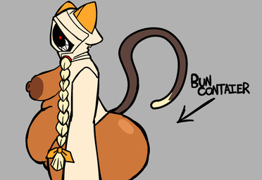 areola belly big_areola big_belly big_breasts big_butt black_tail black_text bottomless bottomless_female bottomless_humanoid braided_hair breasts brown_areola brown_body brown_nipples brown_skin butt clothed clothing dipstick_tail directional_arrow female female_humanoid glistening glistening_butt grey_background grin hair hoodie huge_butt markings nipples open_clothing open_hoodie open_topwear red_eyes shadow_face side_view simple_background smile solo tail tail_markings tan_clothing tan_hair tan_hoodie tan_tail_tip tan_topwear text topwear ribznsfw arc_system_works blazblue evil_container taokaka animal_humanoid cat_humanoid felid felid_humanoid feline feline_humanoid humanoid kaka_(blazblue) mammal mammal_humanoid 2025 digital_media_(artwork) english_text hi_res meme