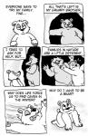 absurd_res anthro bear bearnard comic dialogue duo english_text genitals greyscale hi_res male mammal monochrome nishi_oxnard penis snow text