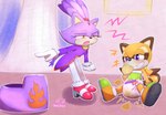 bodily_fluids clothed clothing diaper diaper_fetish diaper_use duo feces female female/female genital_fluids messy omorashi peeing pooping potty scatplay sitting soiled_diaper soiling unclean_diaper urine used_diaper wearing_diaper wet_diaper wetting wetting_diaper onechan sega sonic_the_hedgehog_(series) blaze_the_cat marine_the_raccoon