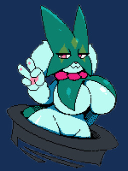 4_fingers anthro anthrofied big_breasts breasts clothing convenient_censorship female female_anthro fingers front_view gesture green_mask half-closed_eyes hand_gesture hat headgear headwear huge_breasts huge_thighs looking_at_viewer mostly_nude narrowed_eyes no_pupils pawpads pink_eyes pink_nose pink_pawpads simple_background smile solo thick_thighs top_hat transparent_background v_sign wide_hips miso_souperstar nintendo pokemon felid feline generation_9_pokemon mammal meowscarada pokemon_(species) 2025 3:4 alpha_channel digital_media_(artwork) pixel_(artwork) wplace_(artwork)