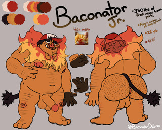 afro anthro anus arm_hair balls body_hair butt butt_hair clothing facial_hair feet fire food fries front_view genitals gold_(metal) gold_tooth hairy hairy_balls hat headgear headwear ketchup kinky_hair male nipples nude overweight overweight_anthro overweight_male penis rear_view slightly_chubby slightly_chubby_male solo spiral_pattern stock_image tail tongue_showing tusks two_tone_feet two_tone_hands baconatordeluxe nintendo pokemon wendy's baconator_(character) emboar generation_5_pokemon mammal pokemon_(species) suid suine sus_(pig) wild_boar 5:4 absurd_res hi_res model_sheet
