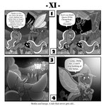 1:1 antennae_(anatomy) arthropod comic dialogue english_text equid equine female fluffy flying friendship_is_magic hasbro hi_res horn insect insect_wings lamp lepidopteran mammal monochrome moth my_little_pony mythological_creature mythological_equine mythology night plant princess_luna_(mlp) queen_chrysalis_(mlp) question_mark text tree url vavacung winged_unicorn wings